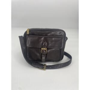 Vintage Ralph Lauren Collection Brown Leather Camera Shoulder Bag Crossbody 90s